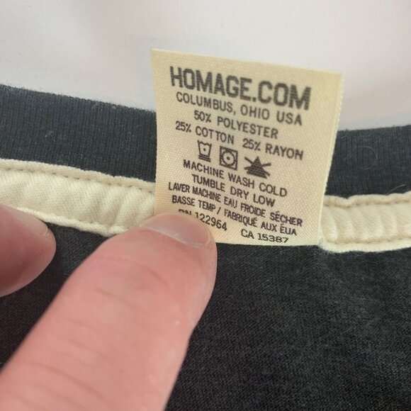 Homage Charcoal Gray Its Not The Mountains We Overcome Crewneck Shirt Mens Large - Picture 5 of 6